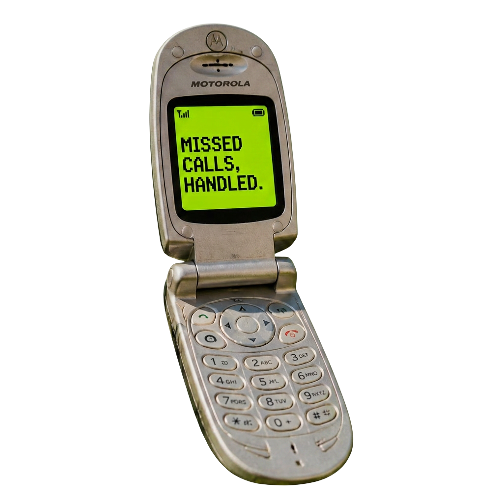 Vintage phone handset — after the beep